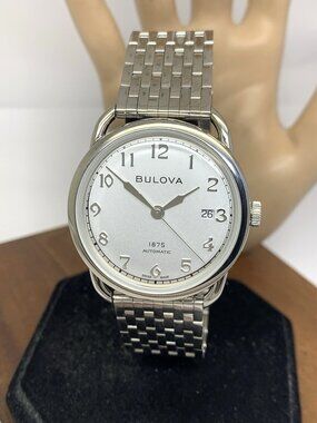 Bulova Men's Watch 96B326 Commodore Swiss Automatic Silver Stainless Steel 38mm